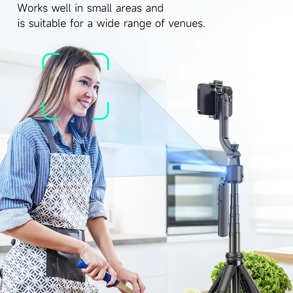 C17 Smart AI Tracking Anti-Shake Gimbal Tripod Selfie Stick Quad-Leg Stand with Single Fill Light - 3