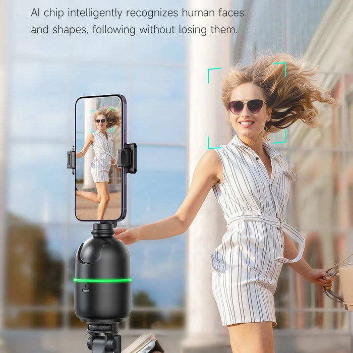 P03 Smart AI Follow Gimbal Face Tracking Phone Holder Desktop Free Rotation Photography Stabilizer - 2