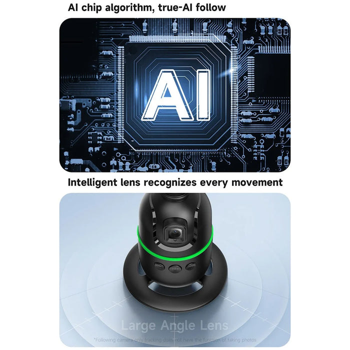 P03 Smart AI Follow Gimbal Face Tracking Phone Holder Desktop Free Rotation Photography Stabilizer - 4