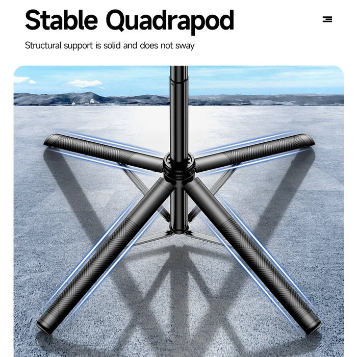 C18 1800mm Extendable Panoramic 4-Leg Tripod Stand Folding Selfie Stick for Streaming and Vlogging - 2
