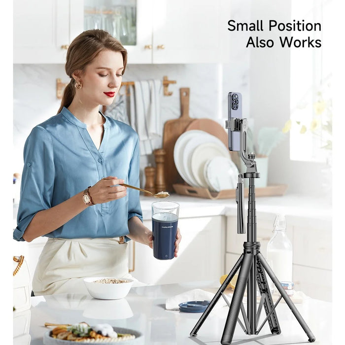 C18 1800mm Extendable Panoramic 4-Leg Tripod Stand Folding Selfie Stick for Streaming and Vlogging - 3