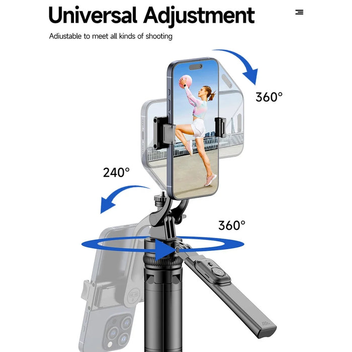 C18 1800mm Extendable Panoramic 4-Leg Tripod Stand Folding Selfie Stick for Streaming and Vlogging - 6