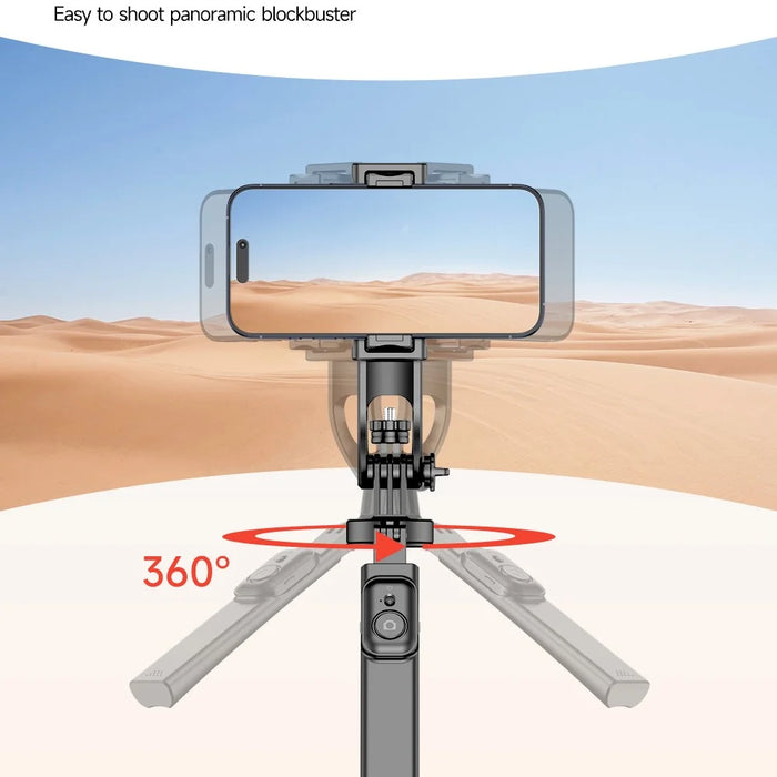C19 1810mm 8-section Extendable Panoramic 4-Leg Tripod Stand Folding Selfie Stick for Streaming and Vlogging - 4