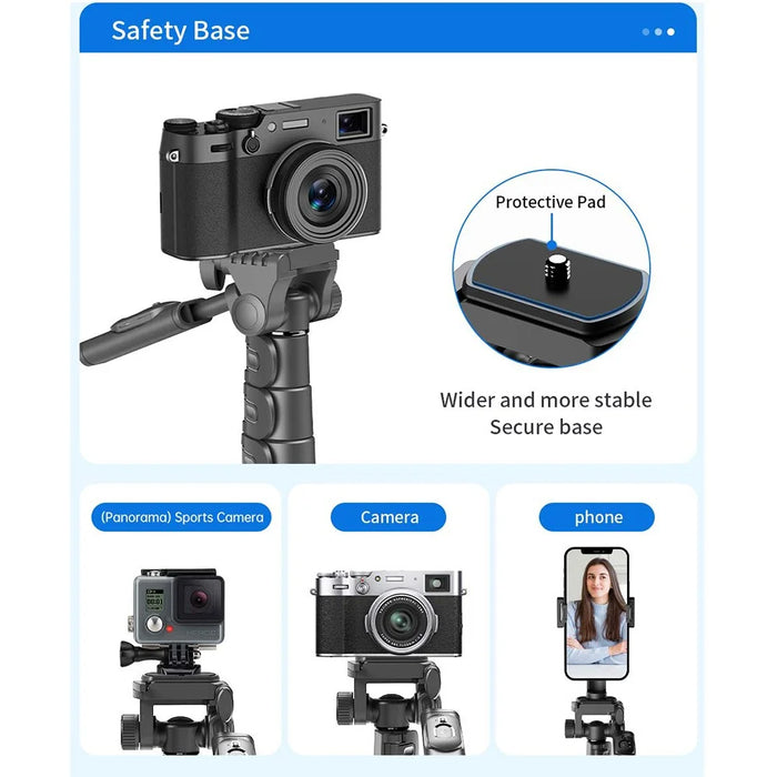 C06 1.83m Extendable Tripod Phone Camera Floor Stand Aluminum Alloy Bluetooth-compatible Selfie Stick - 5