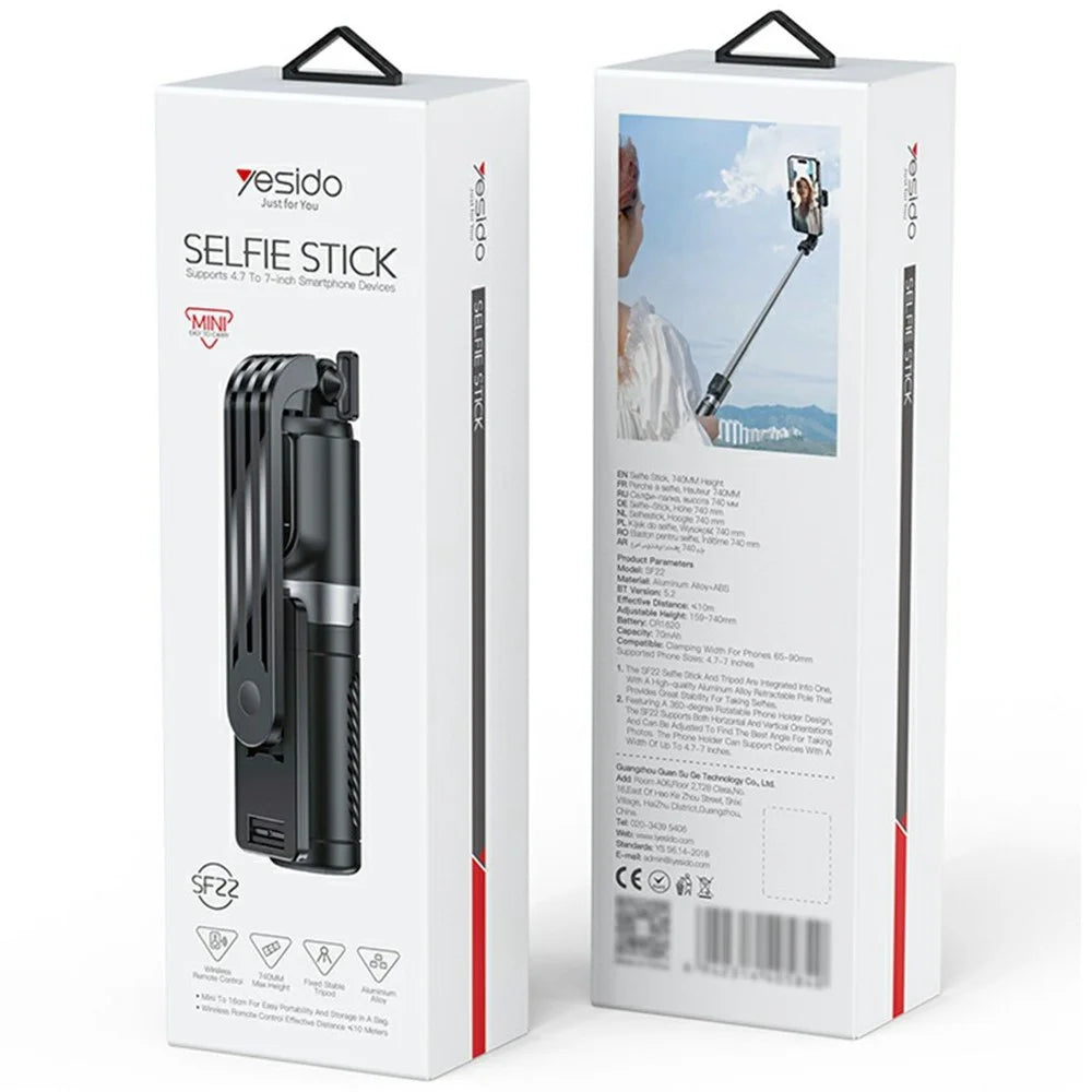 YESIDO SF22 Outdoor Mini Selfie Stick Tripod Handheld Integrated Stand For 4.7-7 Inch Smartphones - 7