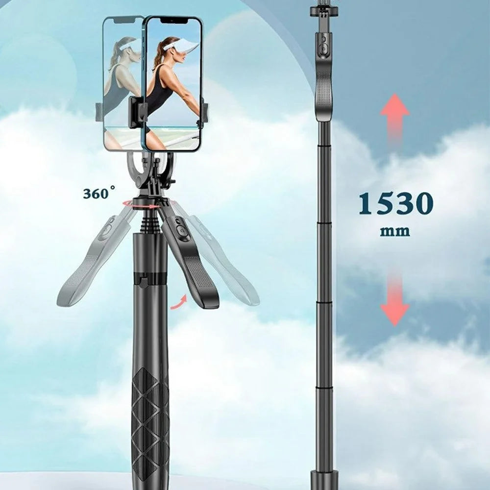 L16 2 In 1 Extendable Bluetooth-compatible Selfie Stick for Live Streaming Folding Tripod Stand - 2
