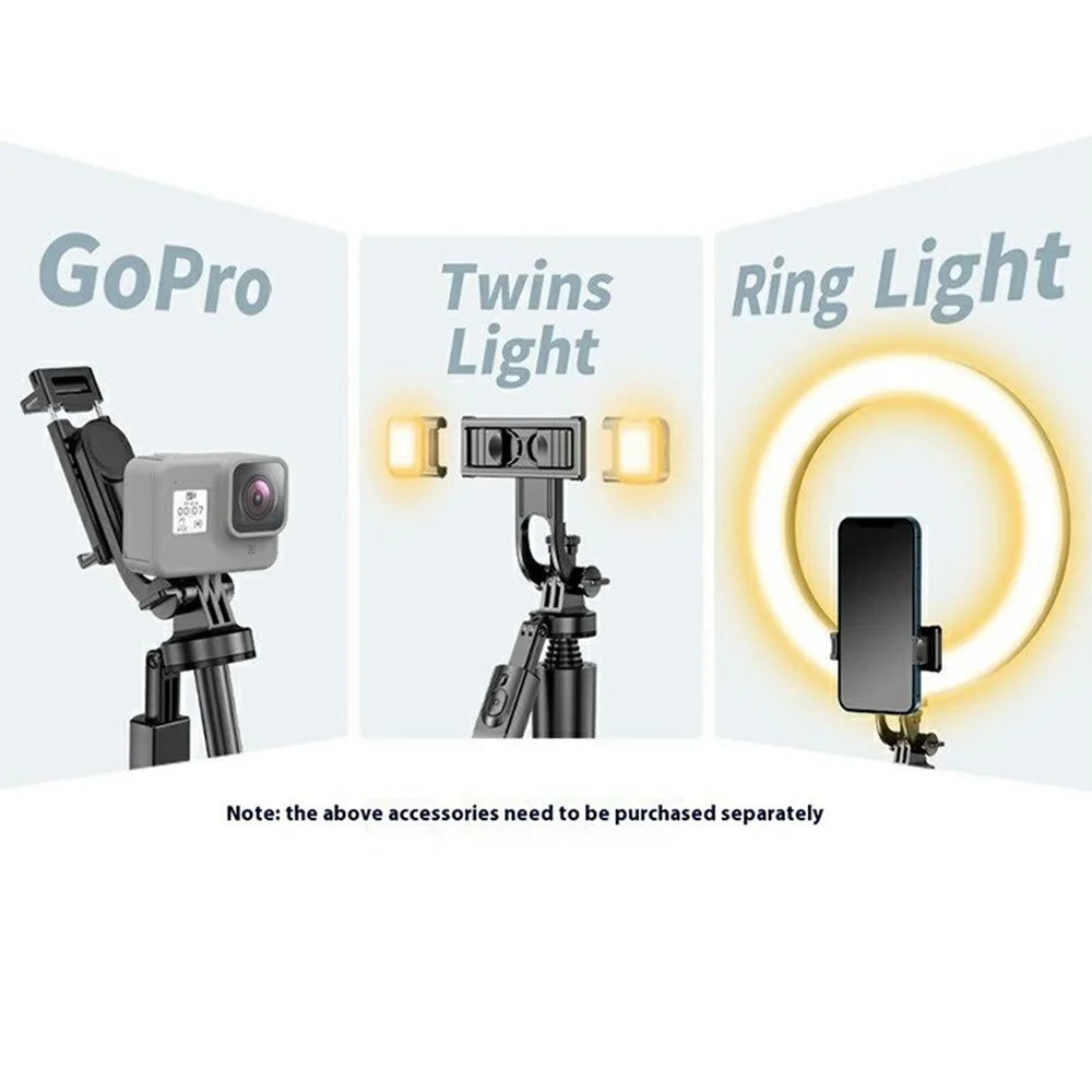 L16 2 In 1 Extendable Bluetooth-compatible Selfie Stick for Live Streaming Folding Tripod Stand - 3