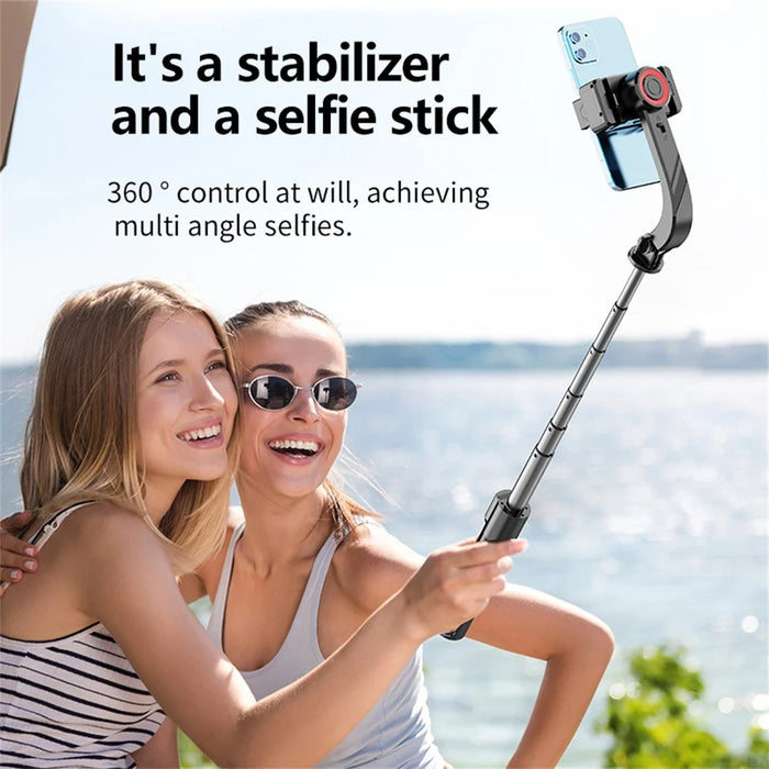 C08 Universal Smartphone Anti Shake Stabilizer Selfie Stick Telescopic Tripod Stand ( Advanced Version ) - Black+Red - 4