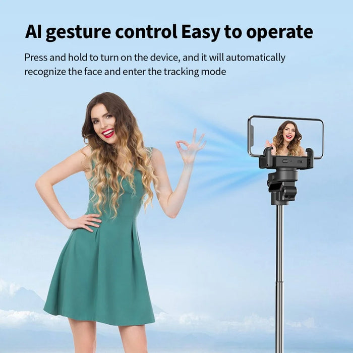 C10 Handheld Stabilizer Gimbal Smartphones AI Face Tracking Vlog Live Streaming Selfie Stick - Black+Red - 5