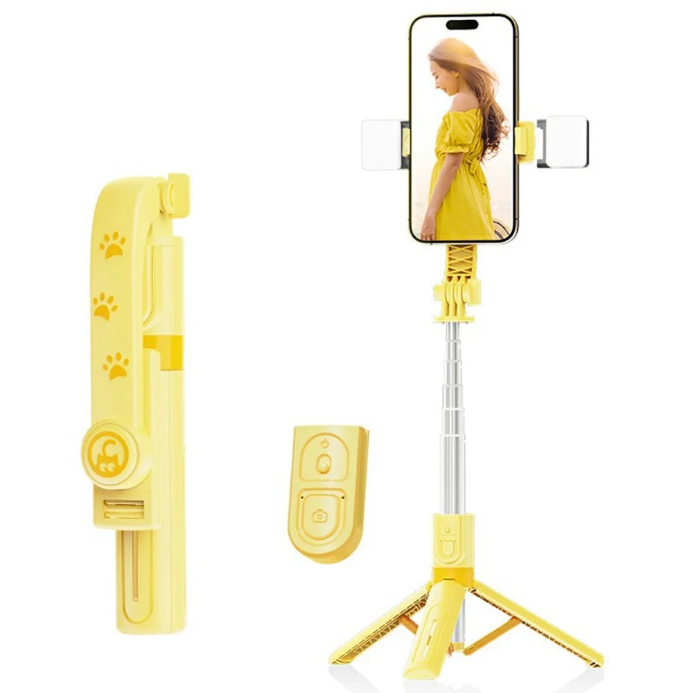 KT02 A1 Cartoon Tripod Selfie Stick Desktop Live Streaming Stand with Dual Lights - 1