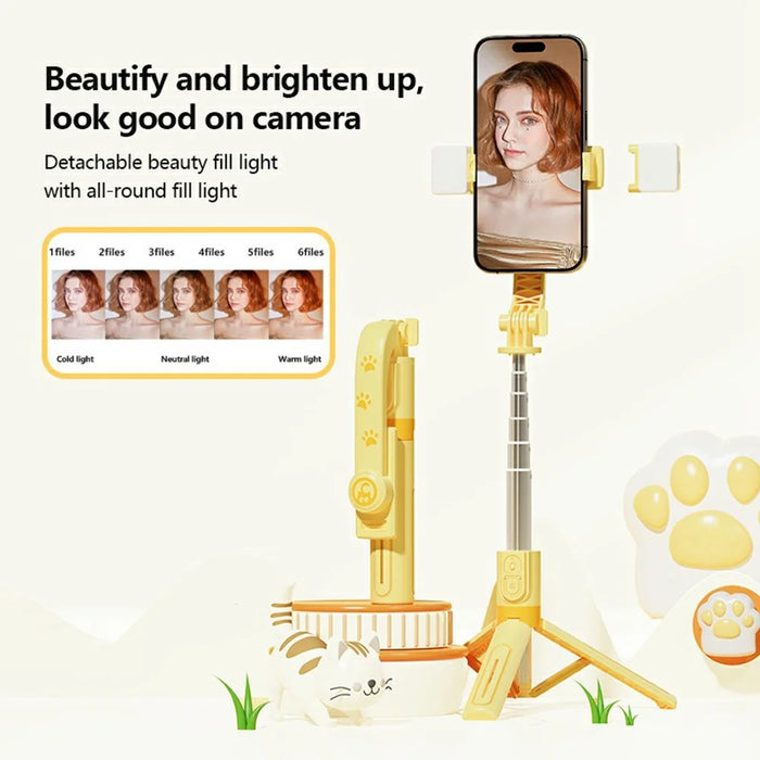 KT02 A1 Cartoon Tripod Selfie Stick Desktop Live Streaming Stand with Dual Lights - 7