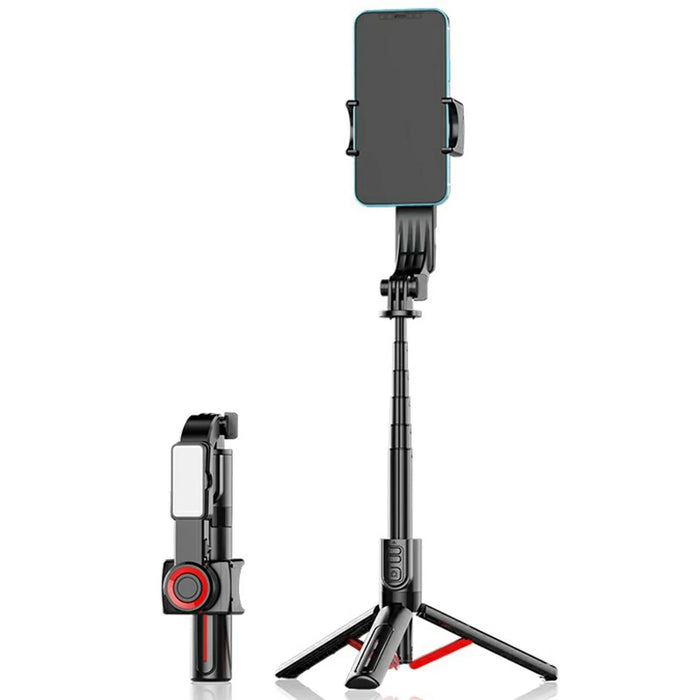 C09 Multifunction Selfie Stick Gimbal Stabilizer for Smartphones Tripod Stand with Magnetic Fill Light - Red  /  Black - 1