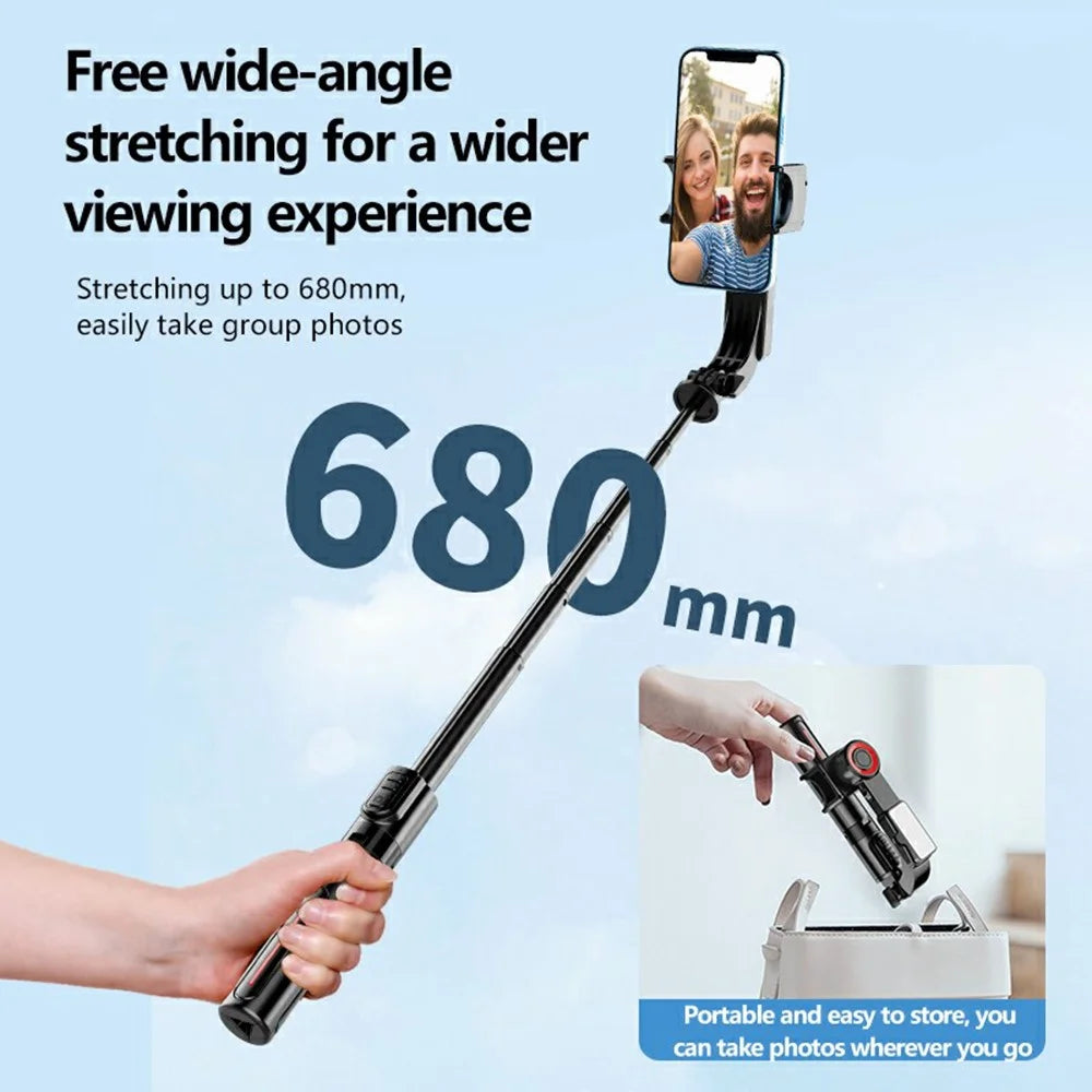 C09 Multifunction Selfie Stick Gimbal Stabilizer for Smartphones Tripod Stand with Magnetic Fill Light - Red  /  Black - 7