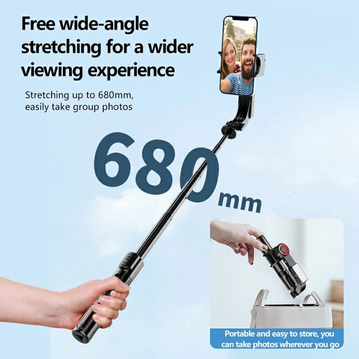 C09 Multifunction Selfie Stick Gimbal Stabilizer for Smartphones Tripod Stand with Magnetic Fill Light - Red  /  Black - 7