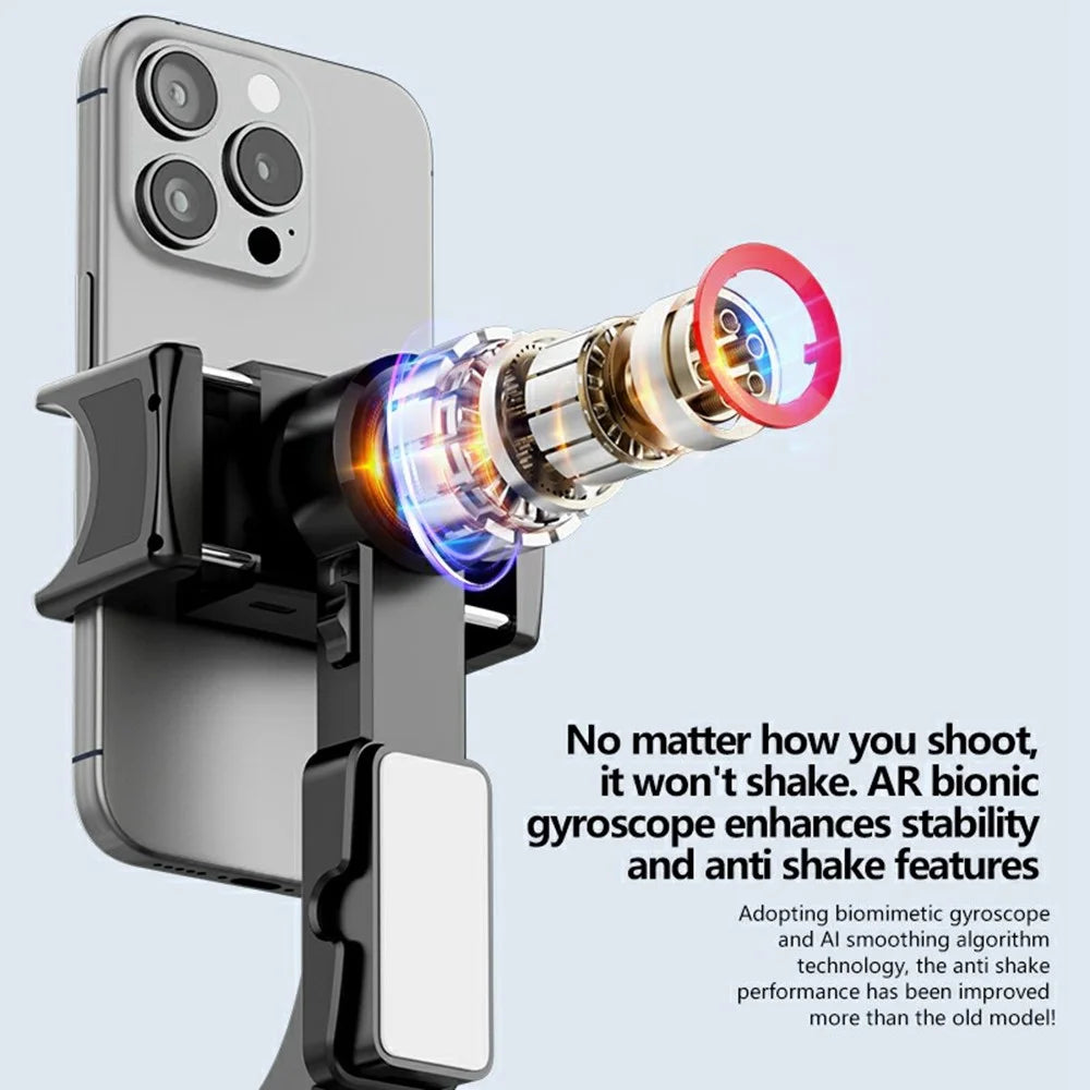 C09 Multifunctional Gimbal Stabilizer for Smartphones Anti-Shake Selfie Stick Tripod with Fill Light - Black / Red - 5