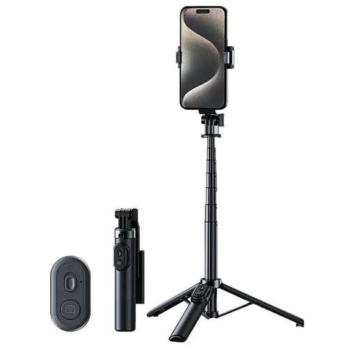 A07 Aluminum Alloy Smartphone Tripod 70cm Mini Bluetooth-compatible Selfie Stick for Live Streaming Photography - Black - 1
