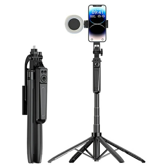 A17 1.8m Aluminum Alloy Selfie Stick Remote Control Tripod Stand  with Single Light One-Button Pop-Up - 1