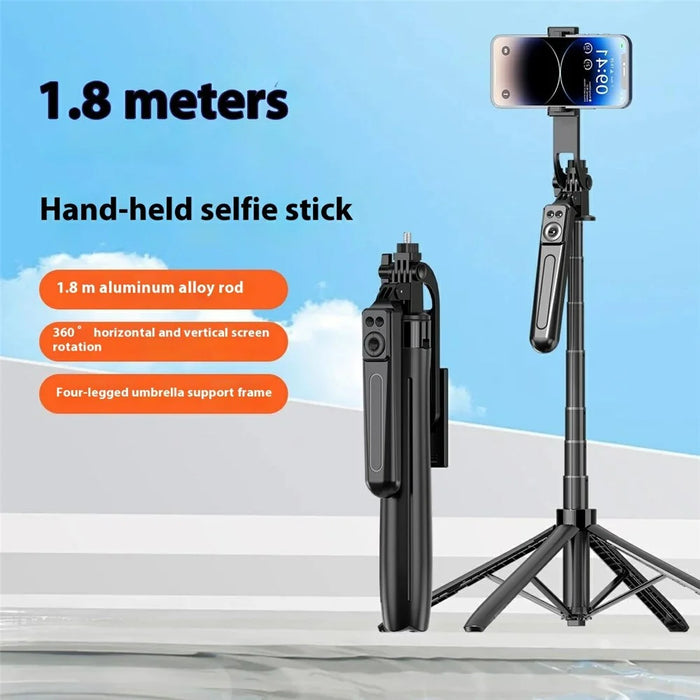 A17 1.8m Aluminum Alloy Selfie Stick Remote Control Tripod Stand  with Single Light One-Button Pop-Up - 3
