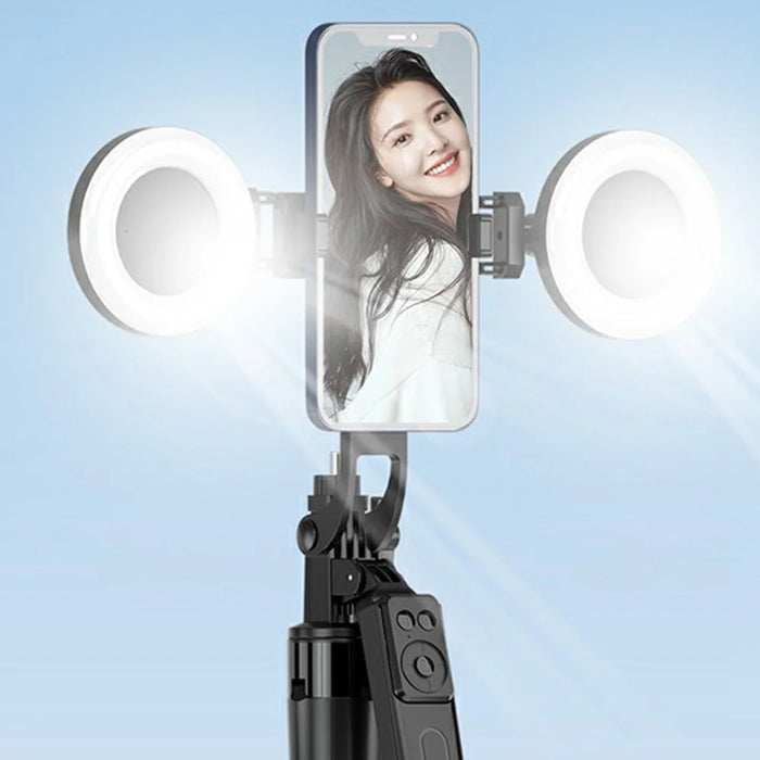 A17 1.8m Bluetooth-compatible Selfie Stick Tripod Quadripod Stand with Dual Light for Live Streaming - 6
