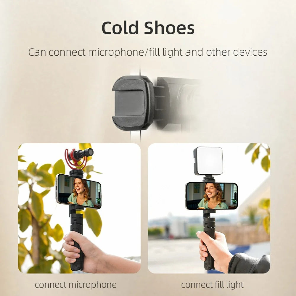 BRDRC Adjustable Phone Tripod Stand with 1 / 4 Scree, Cold Shoe Mount for Photography / Live Streaming - 5