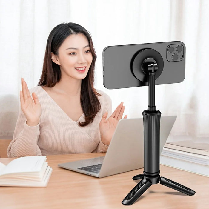 A004 Travel Magnetic Phone Stand with Tripod 360-Degree Rotation Lightweight Portable Phone Holder - 6
