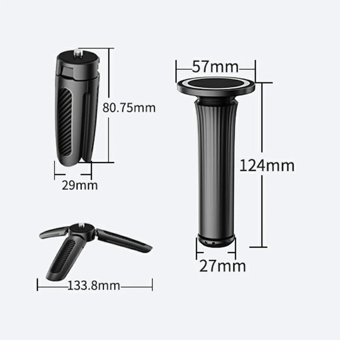 A004 Travel Magnetic Phone Stand with Tripod 360-Degree Rotation Lightweight Portable Phone Holder - 7