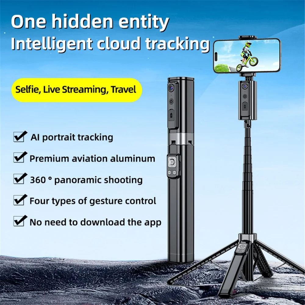 CL18 1.5m AI Tracking Selfie Stick Face Follow Smart Four-Legged Floor Stand for Video Recording Live Streaming - 2