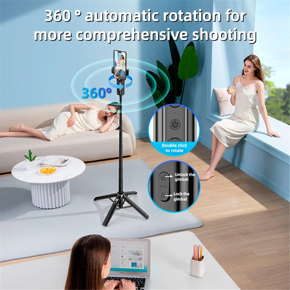 CL18 1.5m AI Tracking Selfie Stick Face Follow Smart Four-Legged Floor Stand for Video Recording Live Streaming - 3