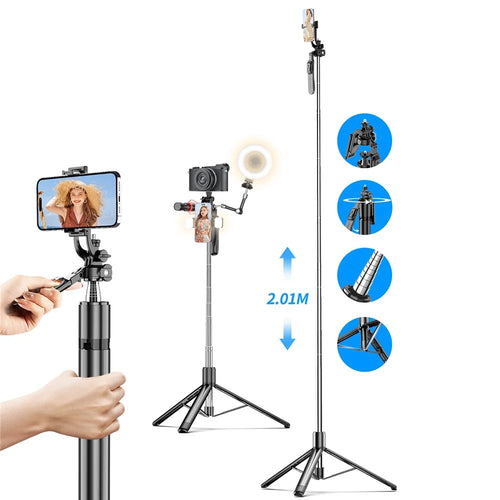 CYKE C07 2.01m Tripod Stand for Phone Filming Floor Standing Outdoor Live Streaming Support - 1