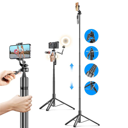 CYKE C08 Tripod Stand Floor Standing for Smartphones Live Streaming Support 360 Dgree Rotation Adjustable Height - 1