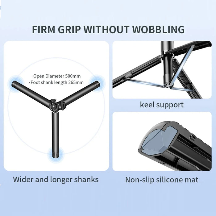 CYKE C08 Tripod Stand Floor Standing for Smartphones Live Streaming Support 360 Dgree Rotation Adjustable Height - 6