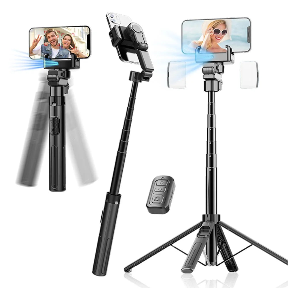 C16 AI Auto Tracking Selfie Stick Phone Bluetooth-Compatible Remote Control Shooting Stand with 2 Fill Lights - 1