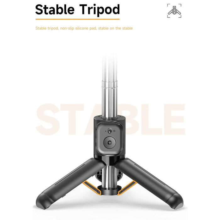 Q21S Mini Detachable Bluetooth-Compatible Selfie Stick Smartphones Extendable Tripod Stand with Fill Light - 4
