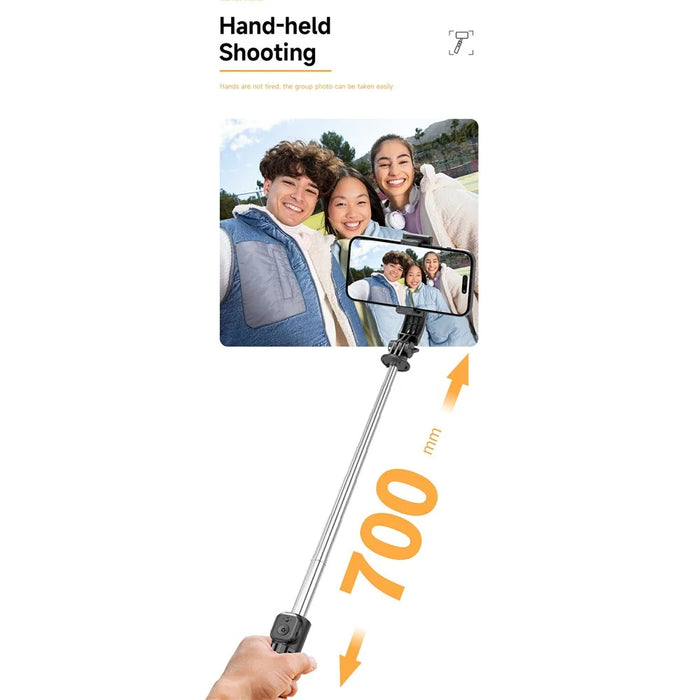 Q21S Mini Detachable Bluetooth-Compatible Selfie Stick Smartphones Extendable Tripod Stand with Fill Light - 7