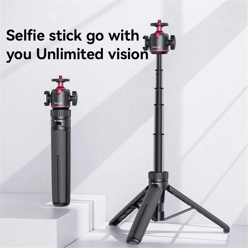 YESIDO SF26 5 Sections Extendable Ball Head Gimbal Folding Tripod Stand with Cold Shoe Mount - 2