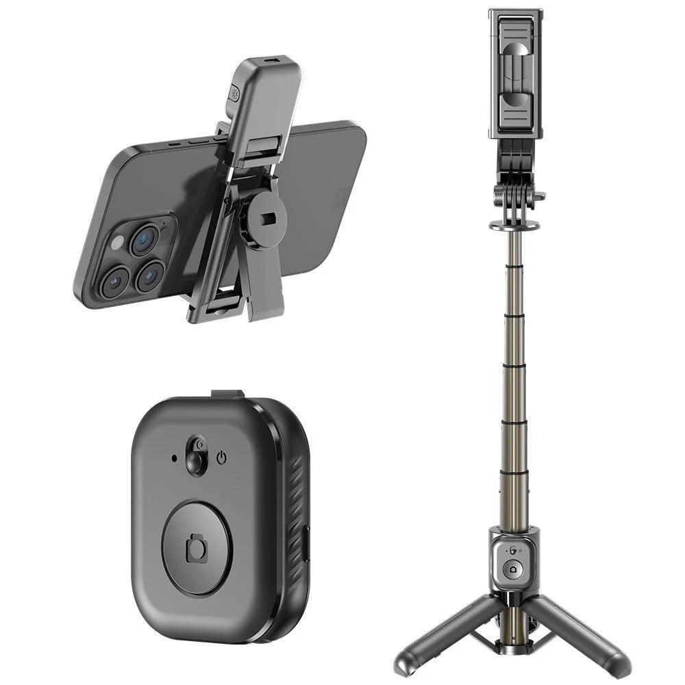 Q20 Aluminum Alloy Mini Bluetooth-Compatible Selfie Stick Tripod Stand with Wireless Remote - 1