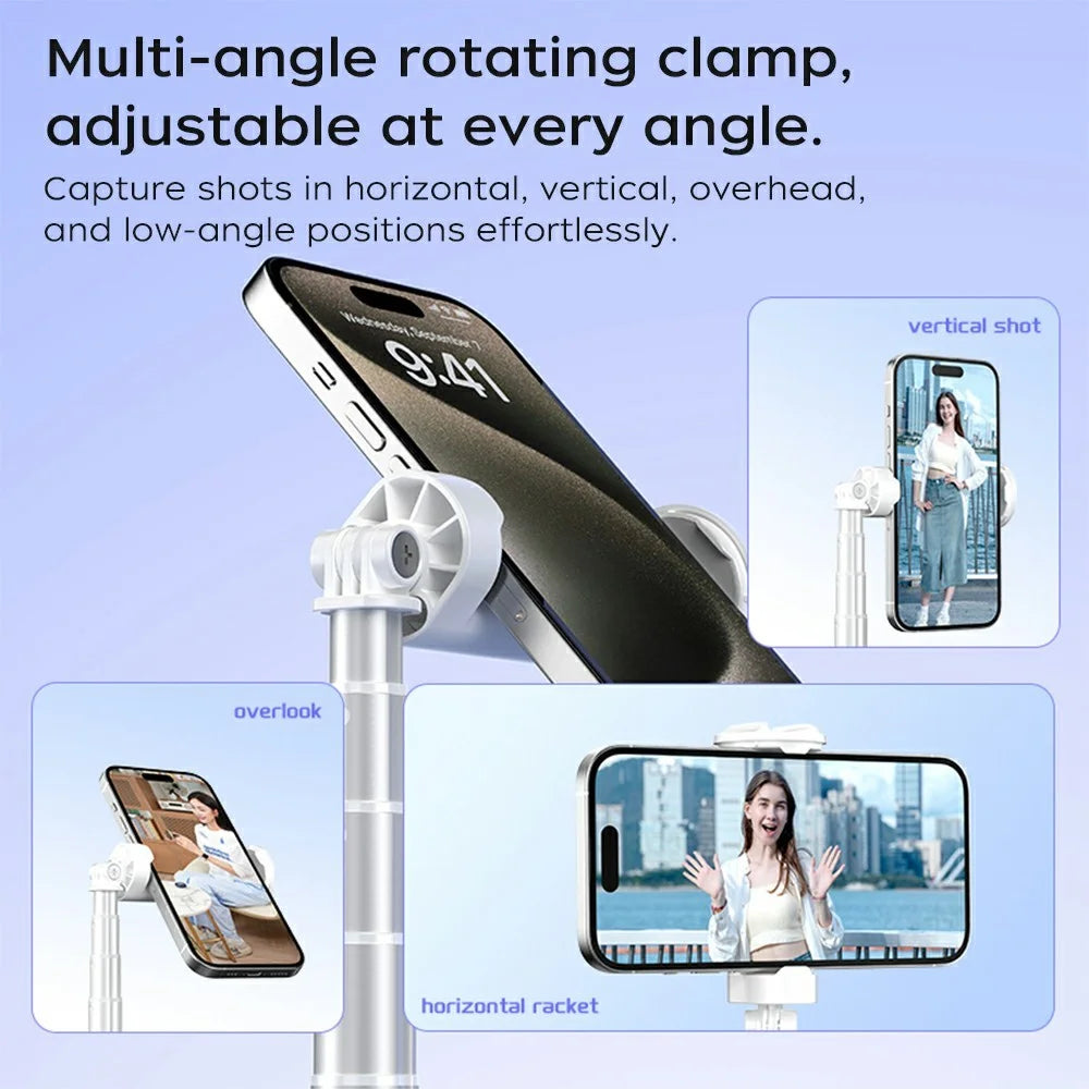 XIAOMIYOUPIN FUNSNAP X96 1.8m Extendable Selfie Stick Tripod with 360 Degree Rotating Phone Clip - Black - 5