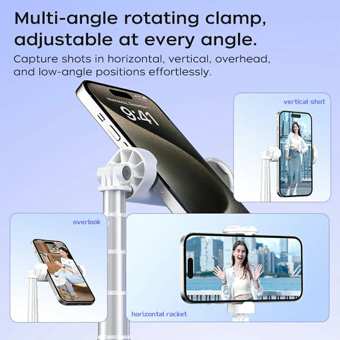 XIAOMIYOUPIN FUNSNAP X96 1.8m Extendable Selfie Stick Tripod with 360 Degree Rotating Phone Clip - Black - 5