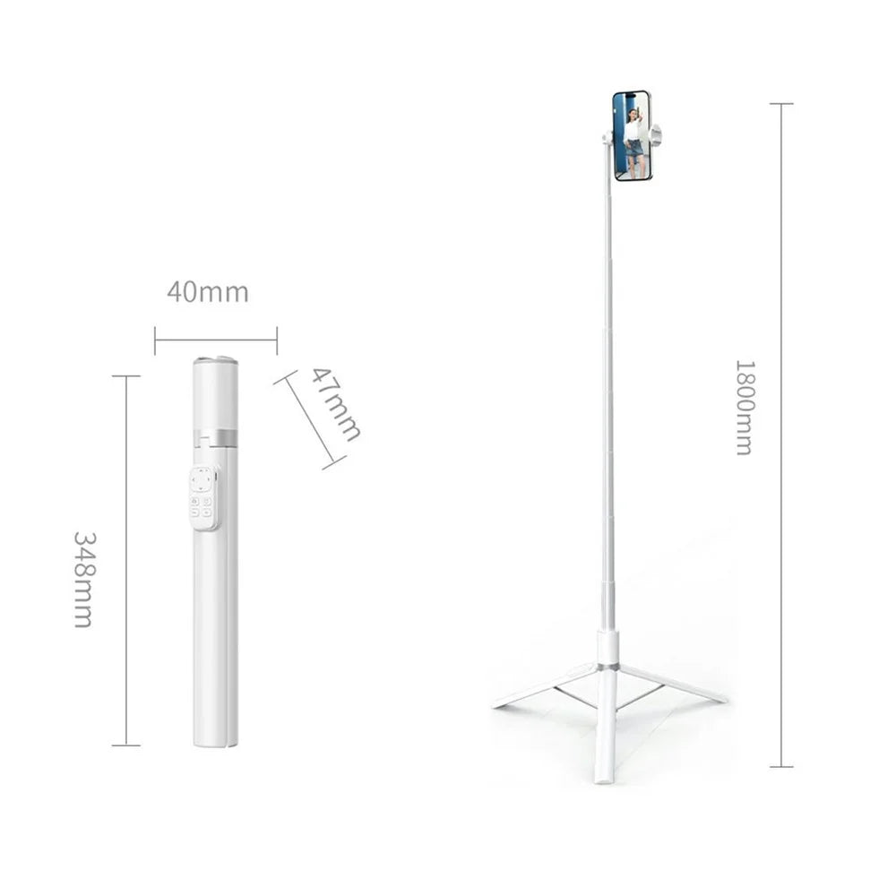 XIAOMIYOUPIN FUNSNAP X96 1.8m Extendable Selfie Stick Tripod with 360 Degree Rotating Phone Clip - Black - 7