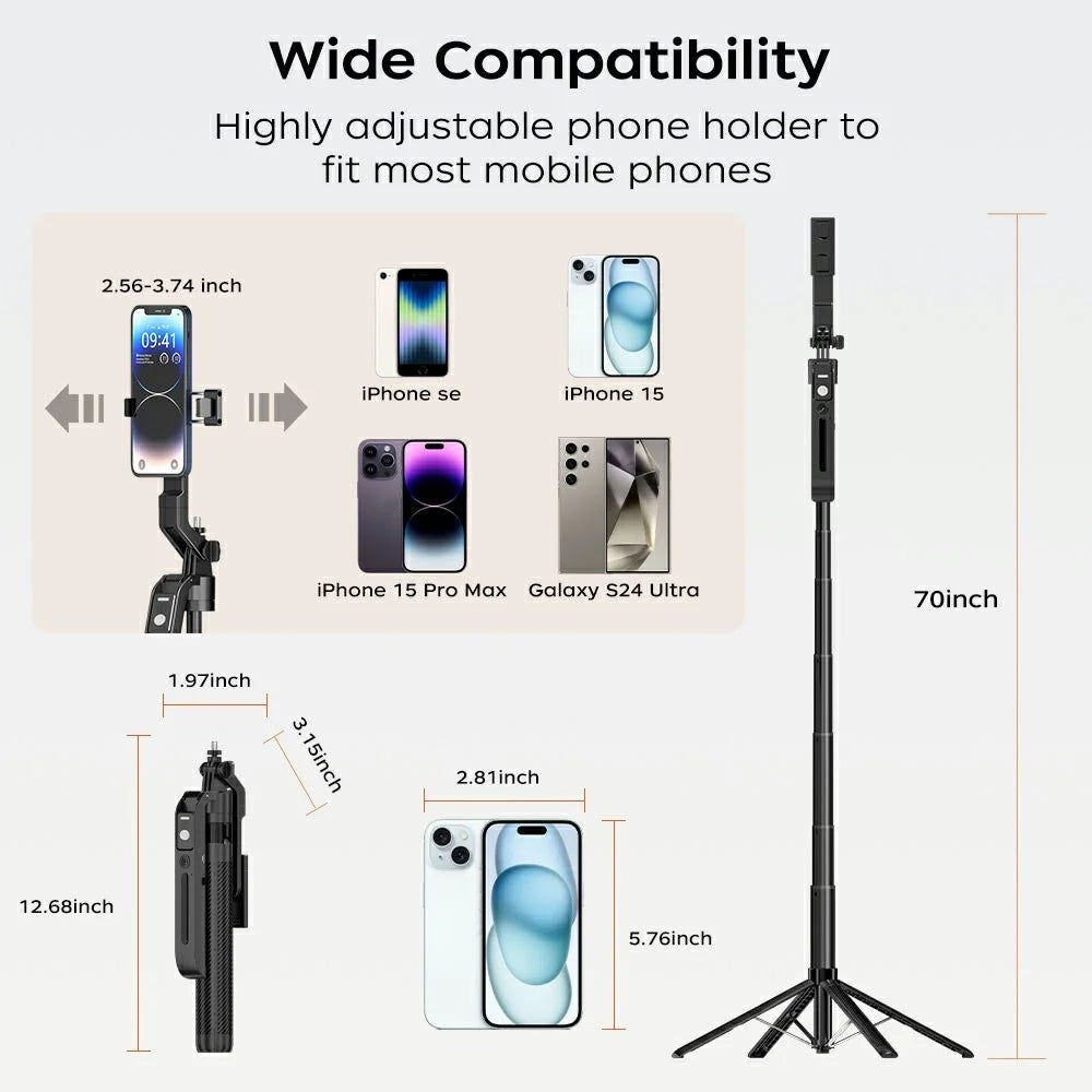 XIAOMIYOUPIN FUNSNAP A6 1.8m Extendable Selfie Stick for Smartphone Smart AI Tracking Tripod with Remote (No Light) - 7