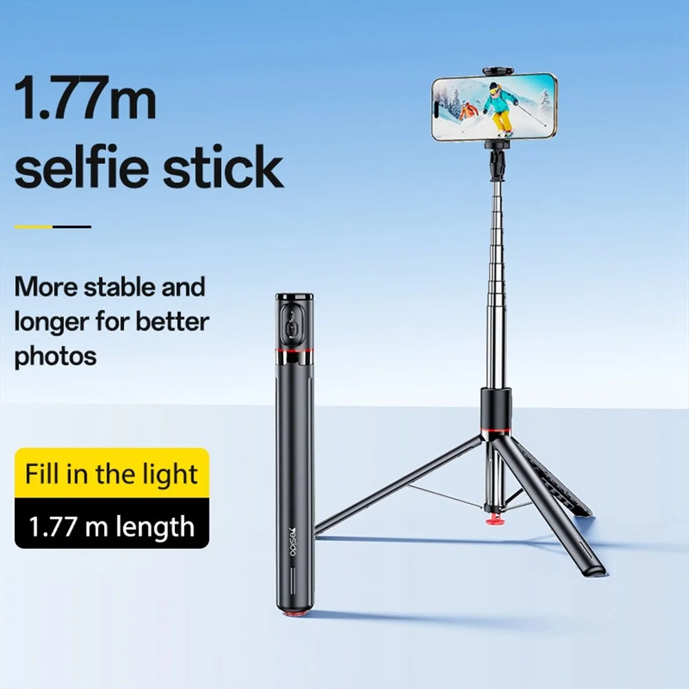YESIDO SF30 Pop Up Tripod 1.7m Extendable Bluetooth-Compatible Selfie Stick with Remote Control - 3