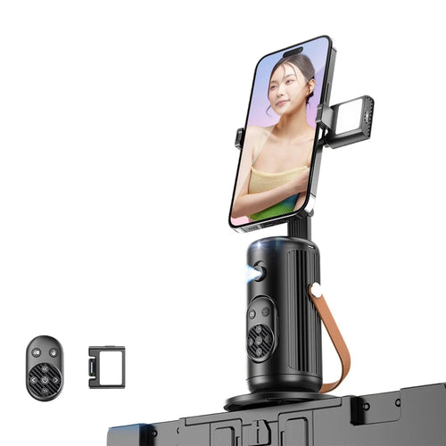 Q04 V1 AI Face Tracking Live Streaming Phone Gimbal Stabilizer with Remote Control + 1 Fill Light - 1