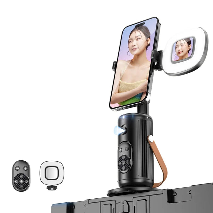 Q04 F1 AI Smart Face Tracking Live Streaming Phone Gimbal Stabilizer with Remote Control + 1 Fill Light - 1