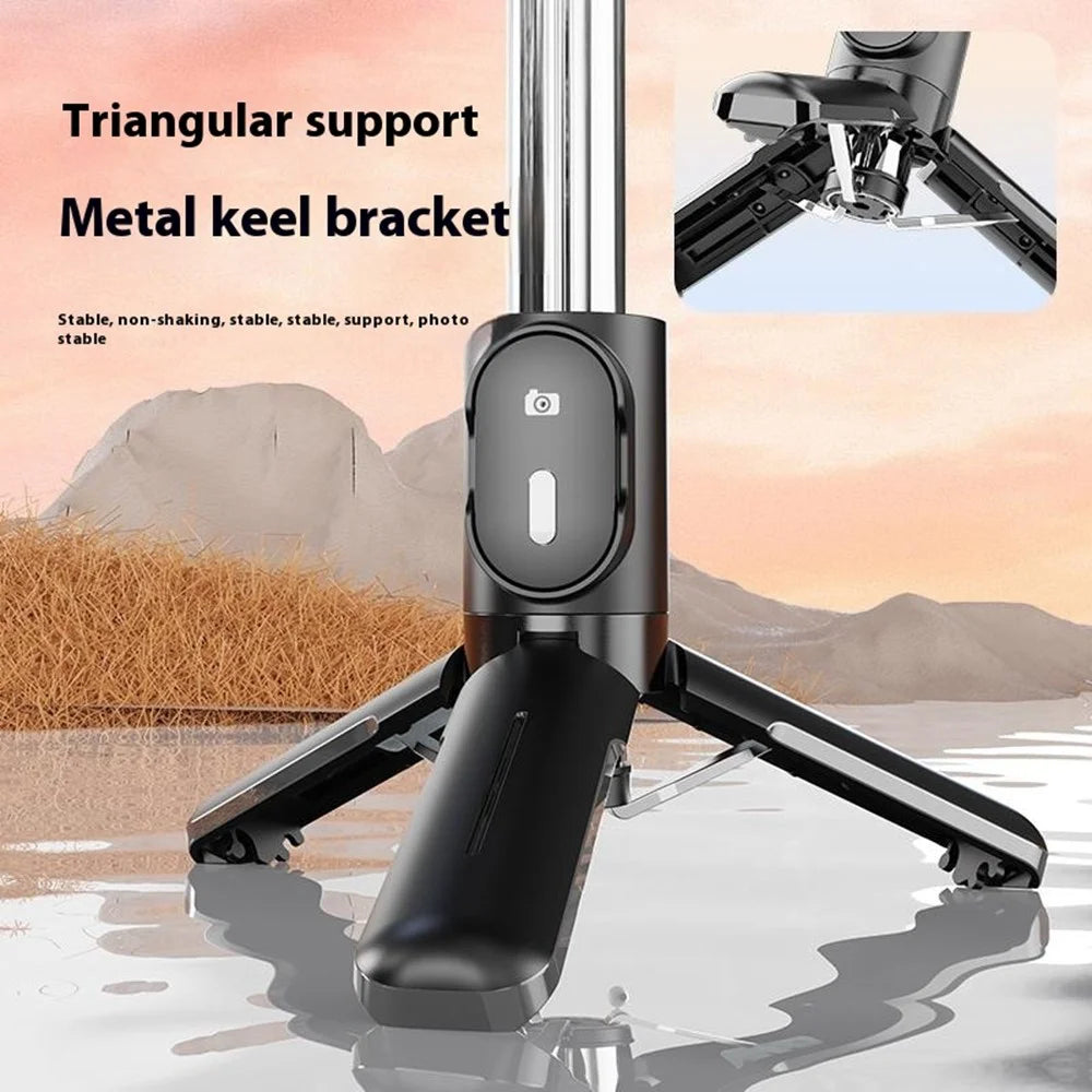 P08Y Pro Portable Travel Selfie Stick Tripod Mini Phone Stand with Remote Control - Black - 7