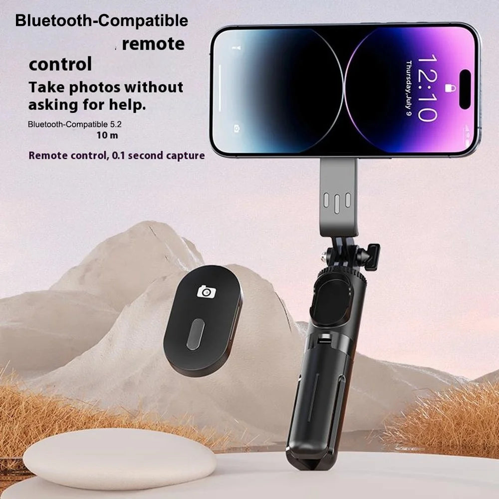 P08Y Pro F2 Portable Travel Selfie Stick Tripod Mini Phone Stand with Remote Control + 2 Fill Lights - Black - 7