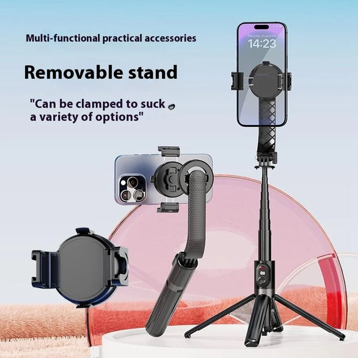 P07MAX Magnetic Phone Selfie Stick Bluetooth-Compatible Remote Control Extendable Four-Legged Bracket with 1 Fill Light - Black - 3