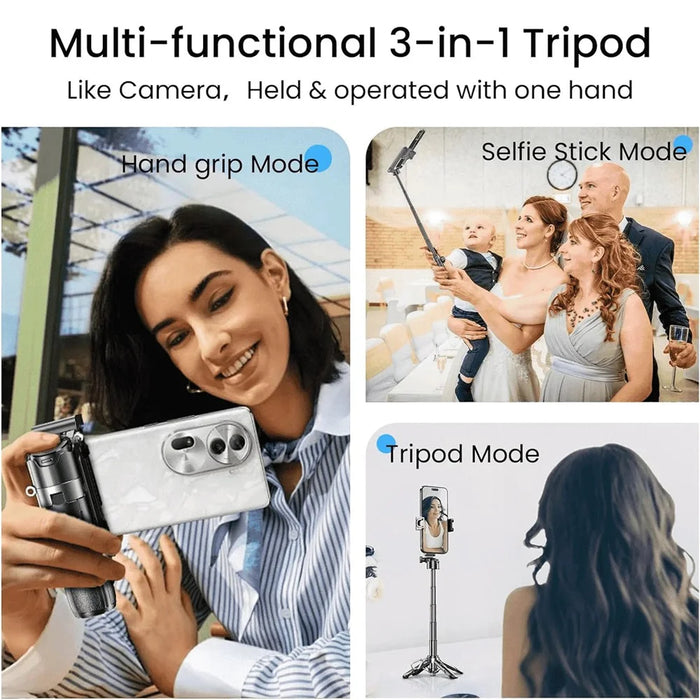 JMARY MT-18 Mini Phone Selfie Stick Tripod Extendable Phone Stand with Wireless Control for Live Streaming - White - 7