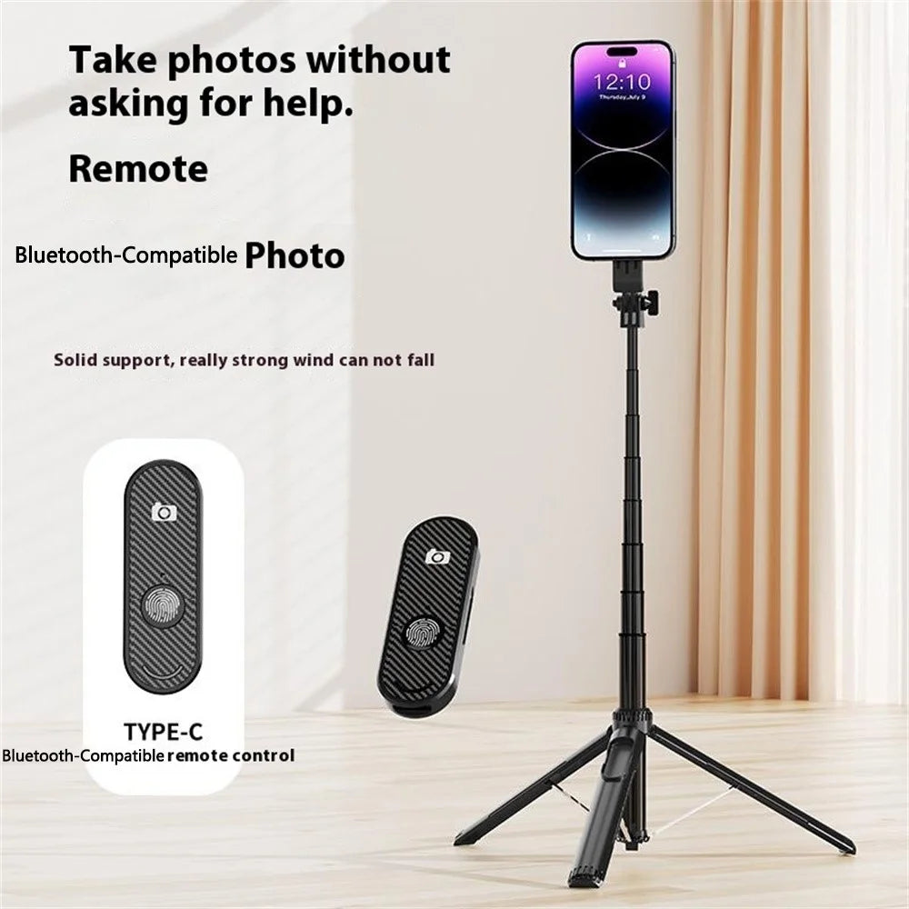 P160 Selfie Sticks with Magnetic Phone Clip Compatible with MagSafe Phone Mount Tripod Stand - Black - 2