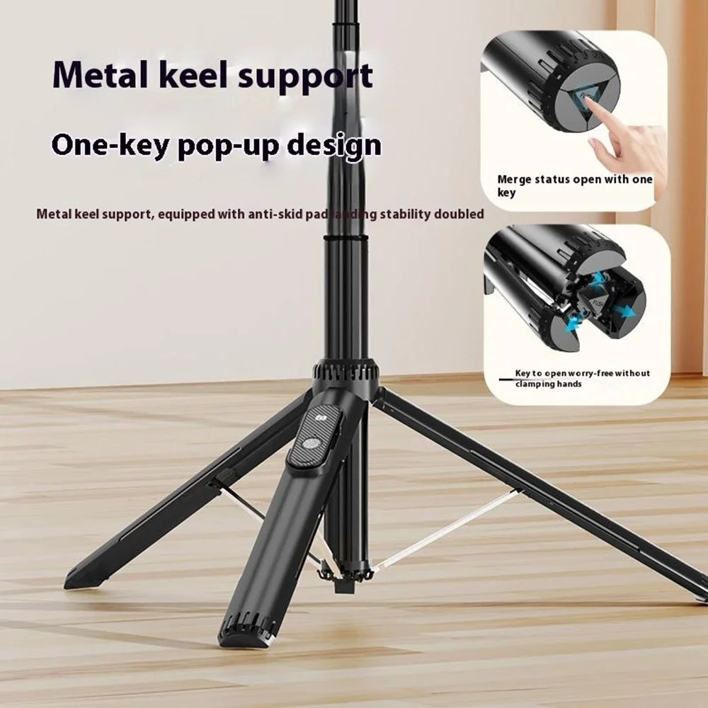 P160 Selfie Sticks with Magnetic Phone Clip Compatible with MagSafe Phone Mount Tripod Stand - Black - 5