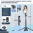 P135 Handheld Phone Selfie Stick Anti-Shake Magnetic Extendable Four-Legged Bracket for Photography / Vlogging - Black - 2